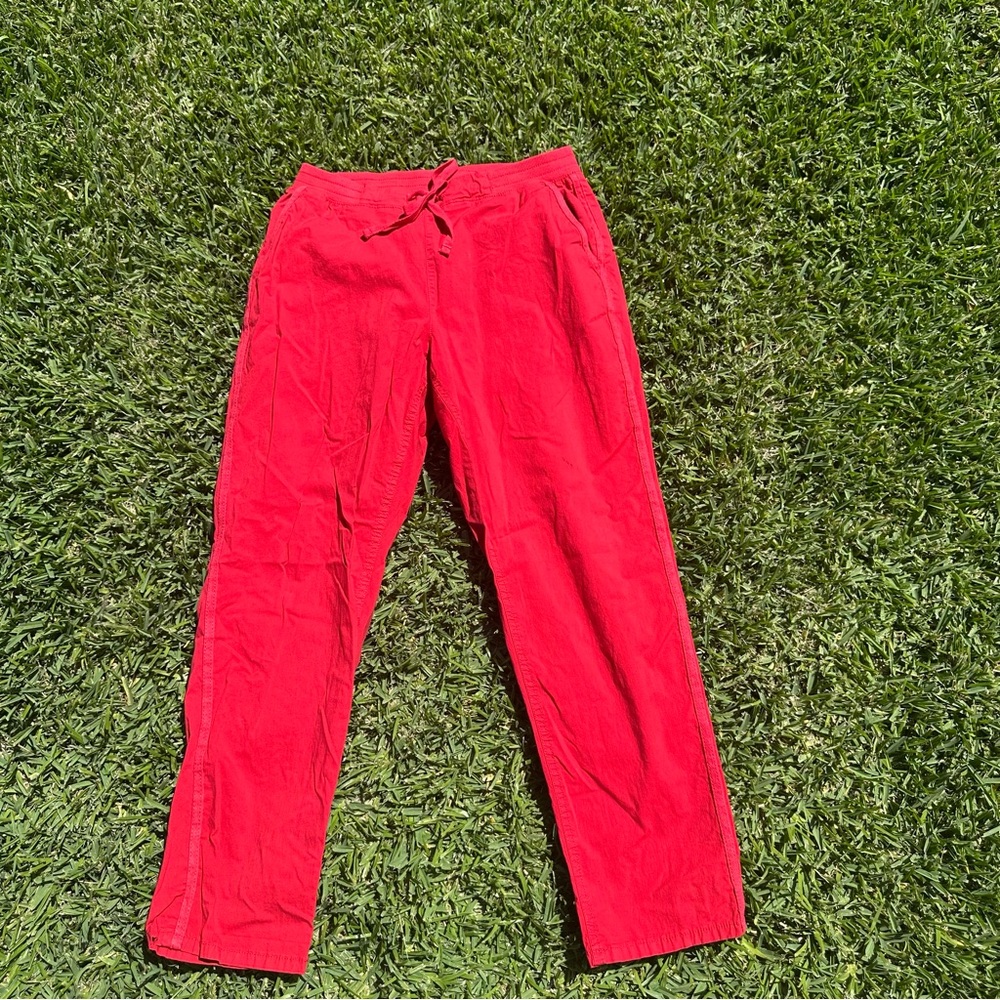 Style & Co Red Track Pants with Elastic Waistband Size Medium With Pockets